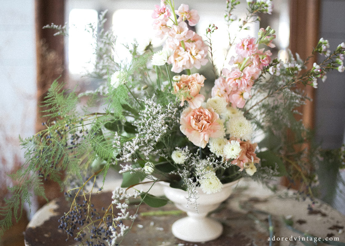 Romantic Floral Arrangement With Grocery Store Flowers