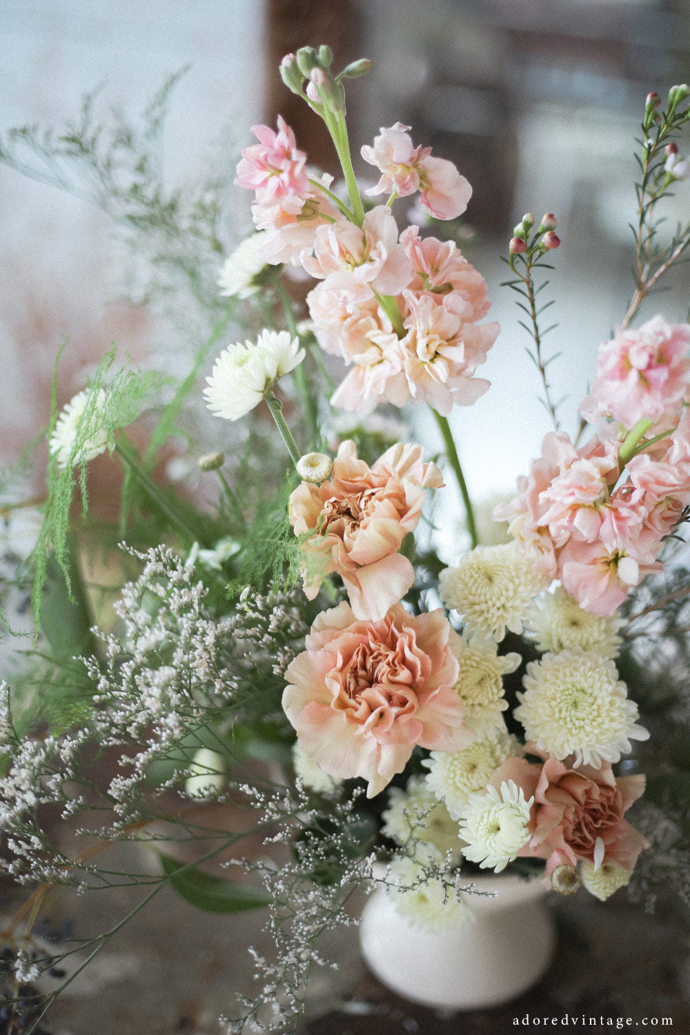 Romantic Floral Arrangement With Grocery Store Flowers